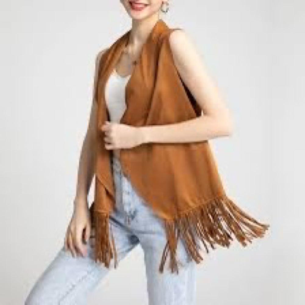 Kristen Nicole Fringe Vest. Large